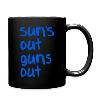 Sun's out, guns out Lustiges T-Shirt - blau - Tasse einfarbig - Schwarz - Rechts