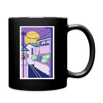 Yokohama la nuit - Mug uni - noir - Droite