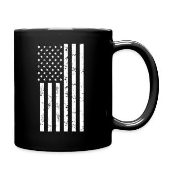USA Amerika Flagge - Tasse einfarbig - Schwarz - Rechts