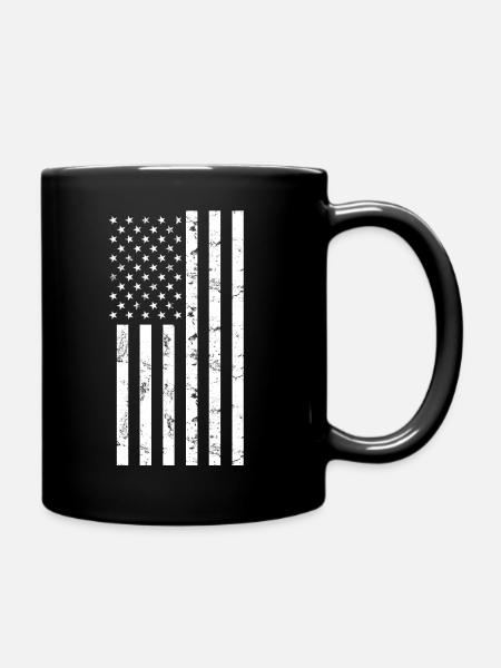 USA Amerika Flagge - Tasse einfarbig - Schwarz