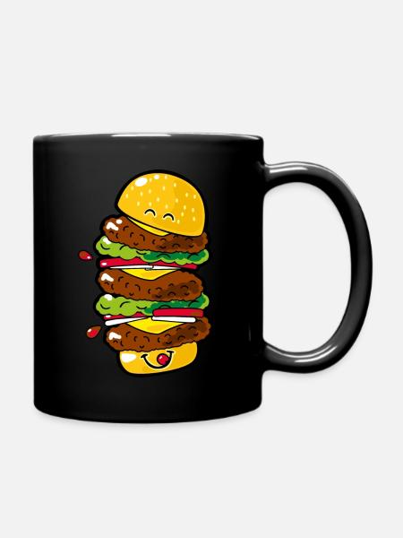 Smiley Big Burger - Tasse einfarbig - Schwarz