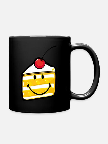 Smiley Cake - Tasse einfarbig - Schwarz