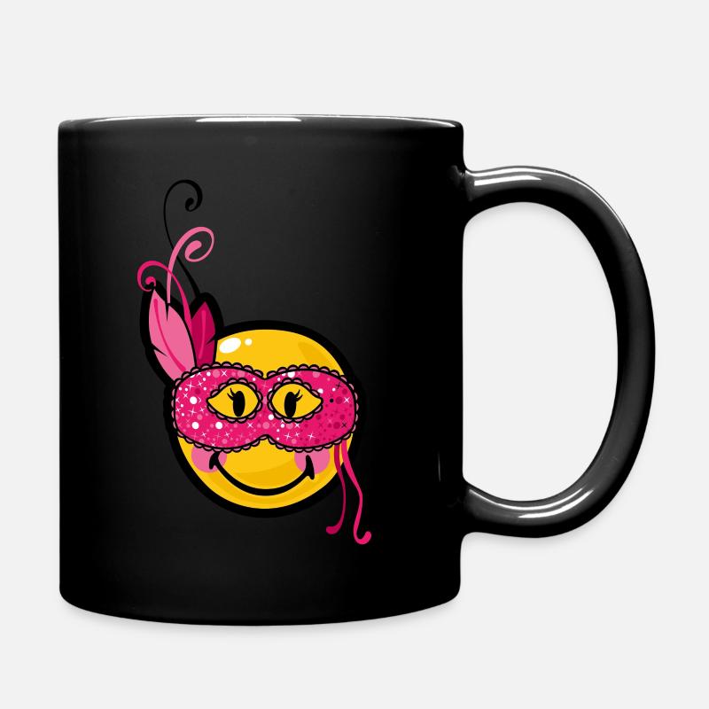 Smiley Burlesque Mask - Mug uni - noir
