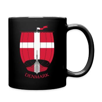 Denmark Viking Ship - Full Colour Mug - black - Right