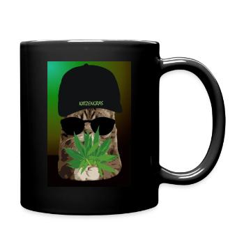 Affiche Humour . Cat Weed Chanvre - Cannabis - Mug uni - noir - Droite