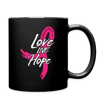 Love Life Hope Cancer Fight - Mug uni - noir - Droite
