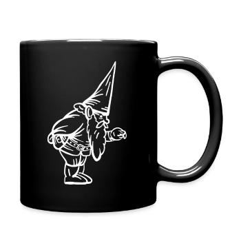 Garden gnome gnome dwarf troll drawing - Full Colour Mug - black - Right