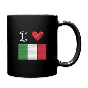Ich liebe Italien Flagge 3 D - Tasse einfarbig - Schwarz - Rechts