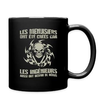 T Shirt Menuisiers - Tischler Hoodie Mug - Tasse einfarbig - Schwarz - Rechts