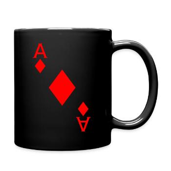 Check Ace Card Game Poker Mardi Gras Costume - Full Colour Mug - black - Right