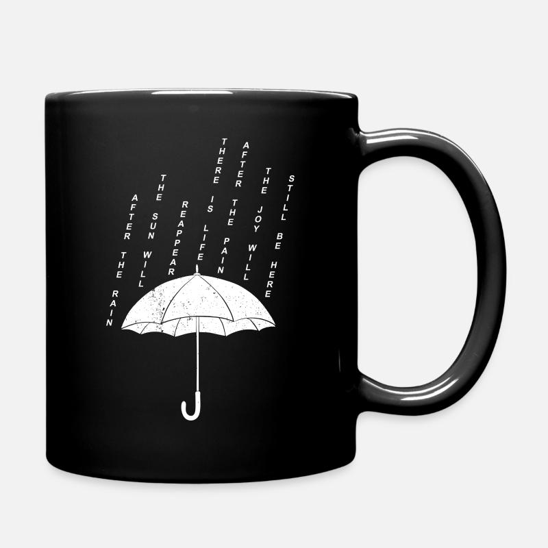 Regen Zitat Grafik - Tasse einfarbig - Schwarz