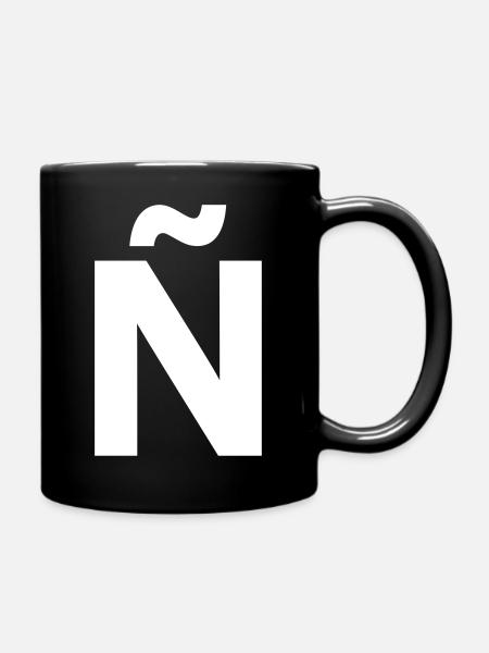 Ñ / N mit Tilde / Typografie / Buchstabe / Letter - Tasse einfarbig - Schwarz