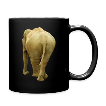 Elefant geht weg - Tasse einfarbig - Schwarz - Rechts