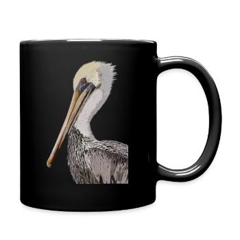 Brauner Pelikan - Tasse einfarbig - Schwarz - Rechts