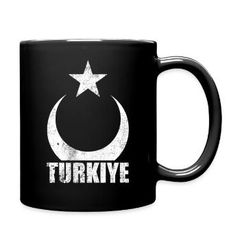 Halbmond Stern Türkei - Tasse einfarbig - Schwarz - Rechts