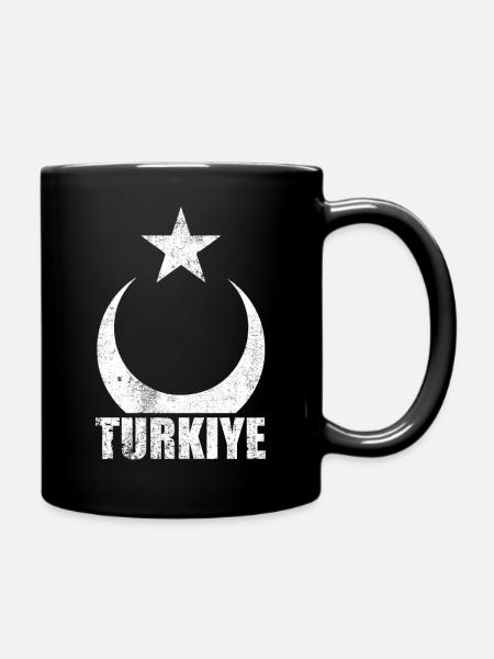 Crescent moon star Turkey - Full Colour Mug - black