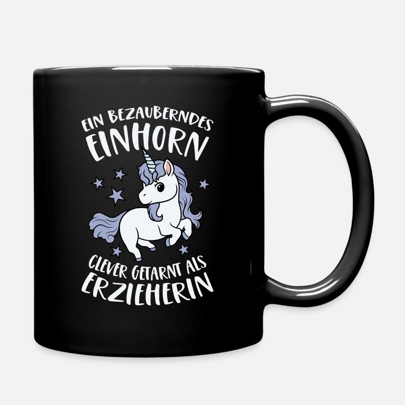 Erzieherin Bezauberndes Einhorn Clever Getarnt - Tasse einfarbig - Schwarz