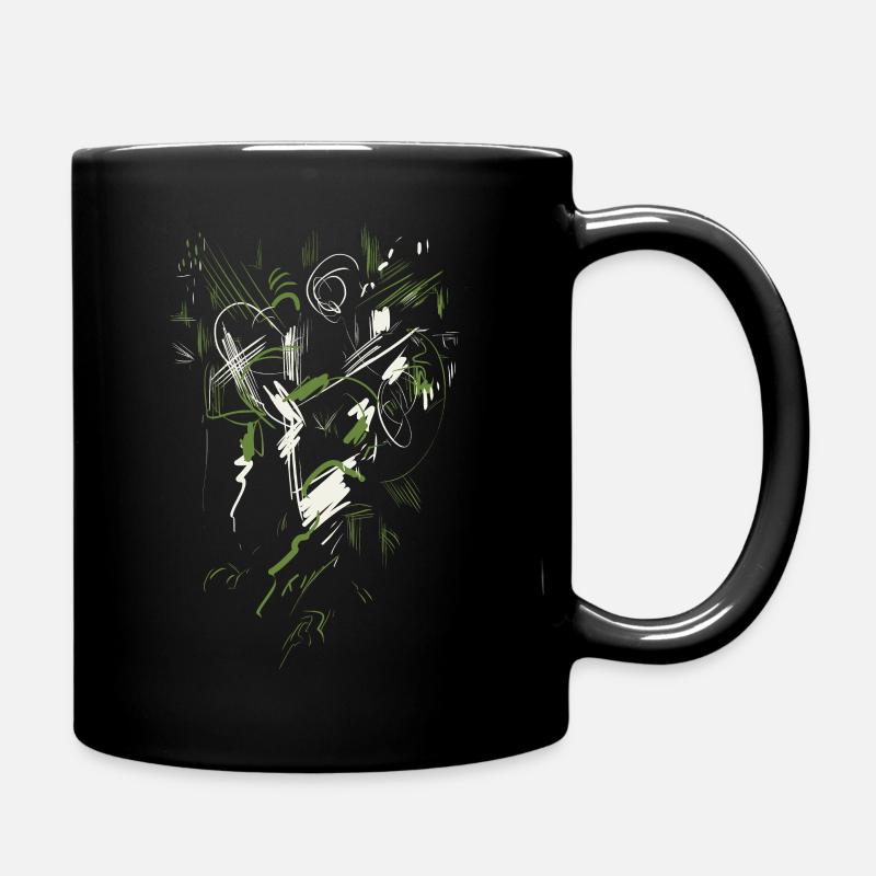 Abstrait vert blanc - Mug uni - noir