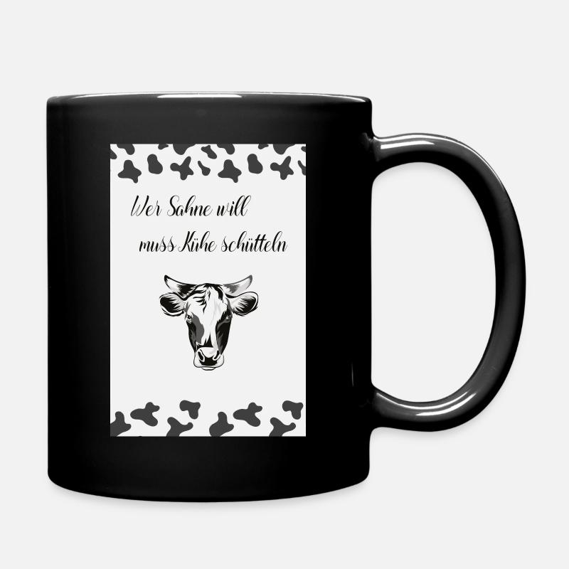Kuh, Kühe, Milch,Sahne - Tasse einfarbig - Schwarz