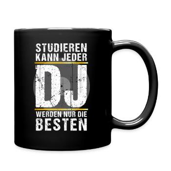 STUDIEREN VS DJ - Tasse einfarbig - Schwarz - Rechts