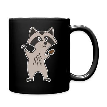 cookie racoon - Tasse einfarbig - Schwarz - Rechts