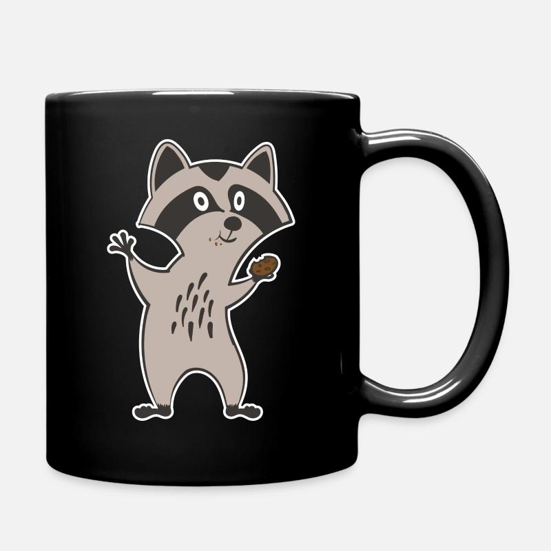 cookie racoon - Tasse einfarbig - Schwarz