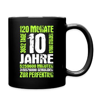 10. Geburtstag Jungen Mädchen 10 Jahre Geschenk - Tasse einfarbig - Schwarz - Rechts
