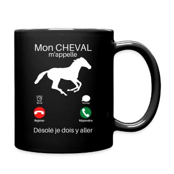 Mon cheval m'appelle désolé cadeau humoristique - Mug uni - noir - Droite