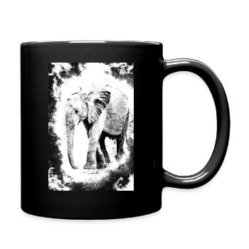 éléphant en noir et blanc - Mug uni - noir - Droite