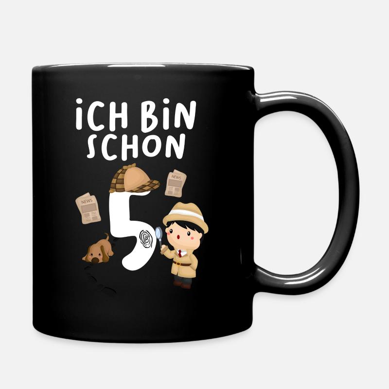 5. Geburtstag Detektiv Ich Bin Schon 5 Jahre - Tasse einfarbig - Schwarz