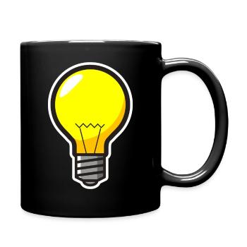Glühbirne Licht Lampe Idee - Tasse einfarbig - Schwarz - Rechts
