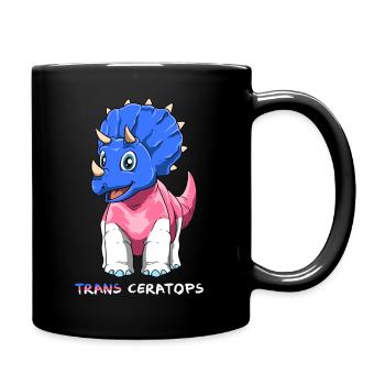 Funny Transgender Dinosaur Gift - Full Colour Mug - black - Right