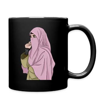 Rosa Niqab - Tasse einfarbig - Schwarz - Rechts