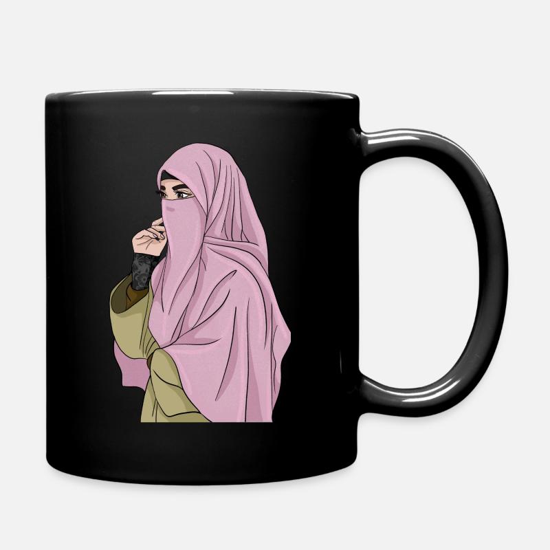 Pink niqab - Full Colour Mug - black