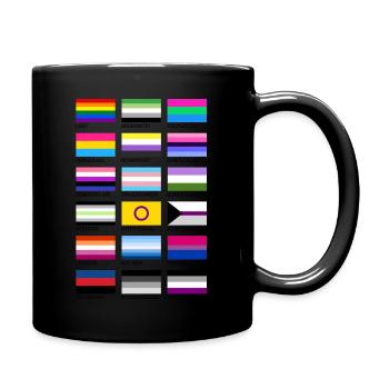 LBGTQ Pride Flaggen Sammlung - Tasse einfarbig - Schwarz - Rechts