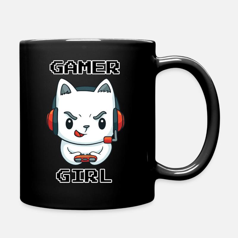 Kitty Gamer Girl - Tasse einfarbig - Schwarz