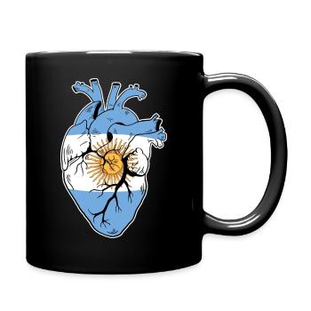 Argentinien Flagge Fußball-Liebhaber anatomisches Herz lustig - Tasse einfarbig - Schwarz - Rechts