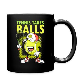 Tennis Takes Balls Funny Tennis Training - Tasse einfarbig - Schwarz - Rechts
