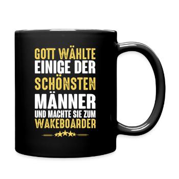 Wakeboard - Wakeboarder - Tasse einfarbig - Schwarz - Rechts