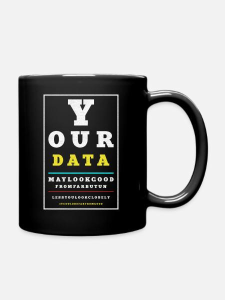 Data Analytics Data Engineering Funny Data - Full Colour Mug - black