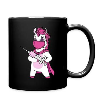 Vaccinated Vaccination Immunicorn Unicorn - Full Colour Mug - black - Right