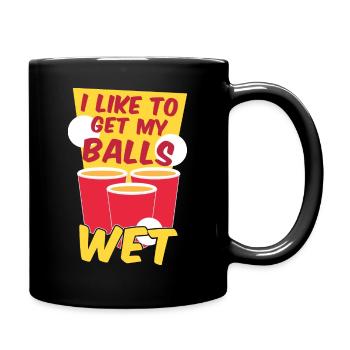 Lustiges Bierpong König Beerpong Geschenk - Tasse einfarbig - Schwarz - Rechts
