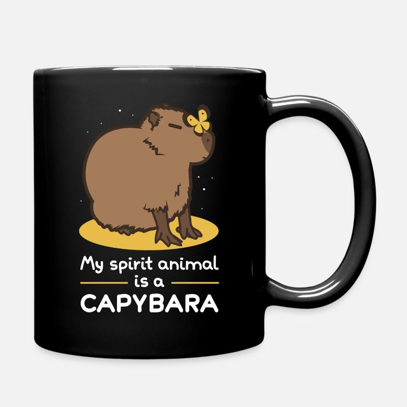 My spirit animal is a capybara - Full Colour Mug - black