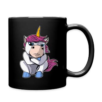 Insulted Unicorn Women Girls - Full Colour Mug - black - Right