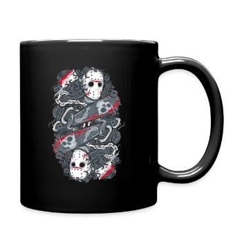 Jason with his Chainsaw - Full Colour Mug - black - Right