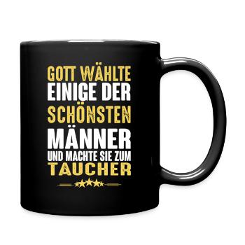 Tauchen - Taucher - Tasse einfarbig - Schwarz - Rechts