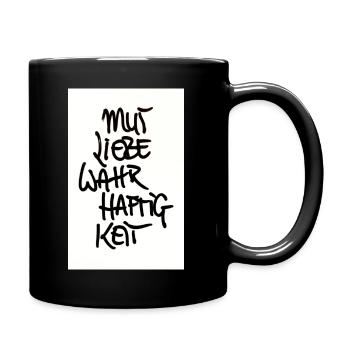 COURAGE, LOVE, TRUTHFULNESS - Full Colour Mug - black - Right