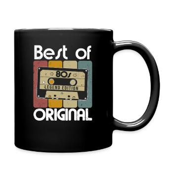 80er Jahre, Stolze 40, Level 40, 80er, Original 40 - Tasse einfarbig - Schwarz - Rechts
