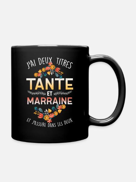 Cadeau t-shirt tante marraine, meilleure tata - Mug uni - noir