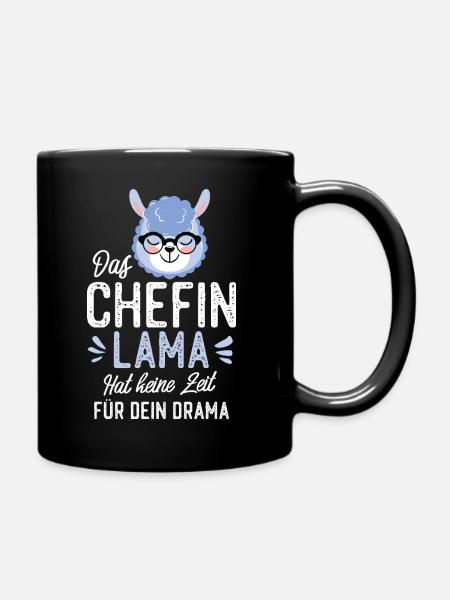 Chefin Lama Spruch Lustige Geschenkidee - Tasse einfarbig - Schwarz